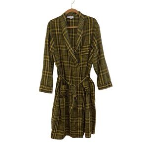 Vintage McKenzie Imperial Permanent Press Men’s Belted Robe Sz Lg Green Plaid